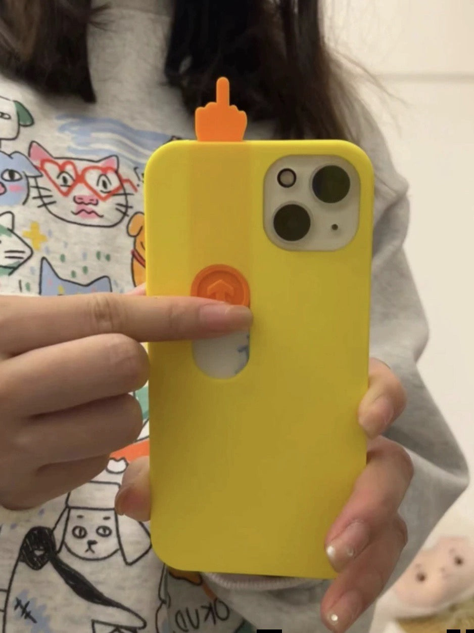 iPhone 14 Series 3D Printed Sliding Middle Finger Phone Case