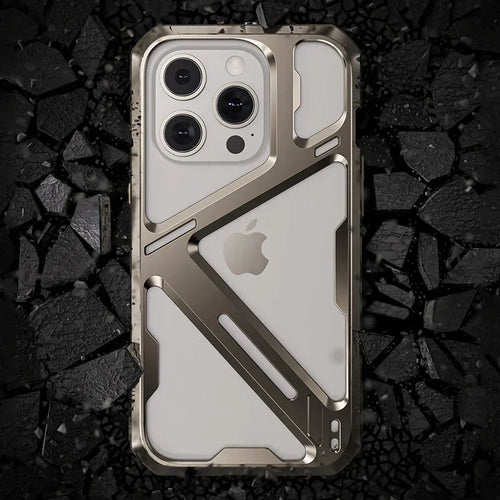 iPhone 14 Series Metal Hollow Armor Cover