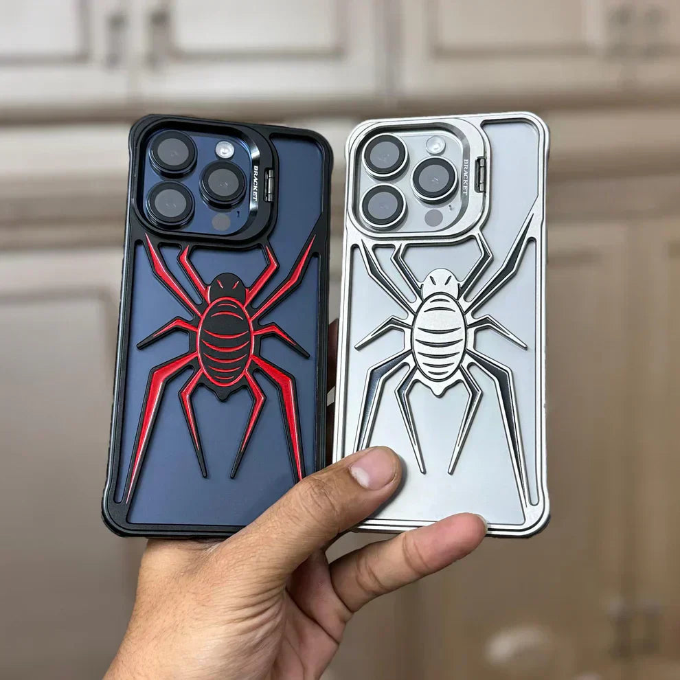 iPhone 12 Series Metal Spider Bumper Case with Stand