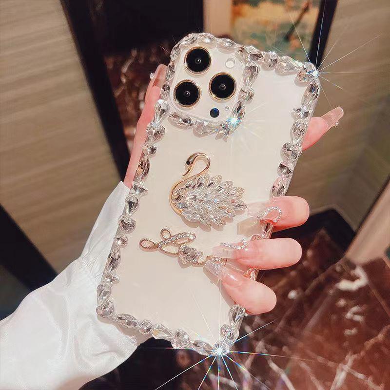 iPhone 14 & 15 Series DIY Diamond Encrusted Luxury Transparent Case