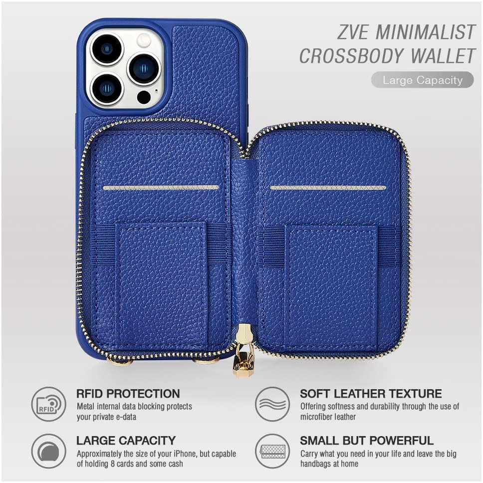 iPhone 13 Series ZVE RFID-Blocking Wallet Case.