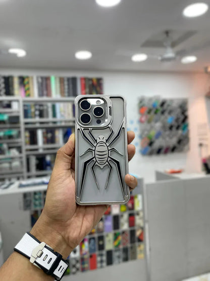 iPhone 14 Series Metal Spider Bumper Case with Stand