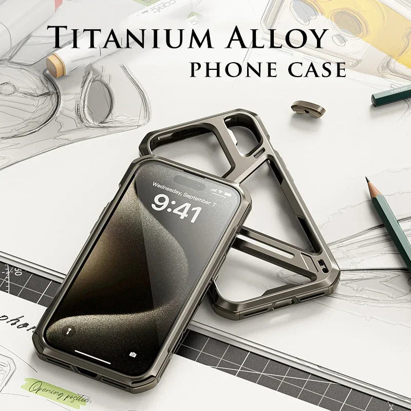iPhone 12 Series Metal Hollow Armor Cover