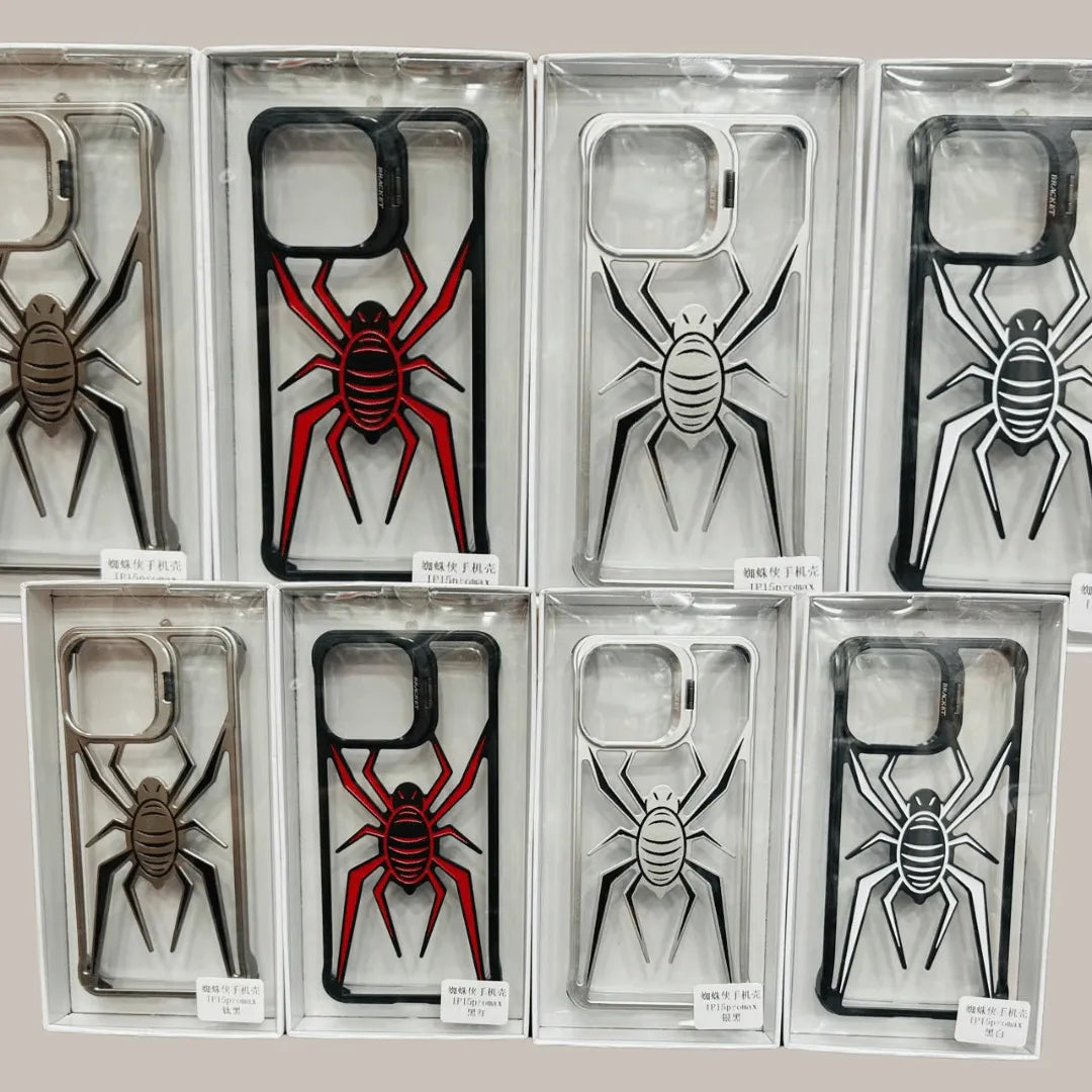 iPhone 12 Series Metal Spider Bumper Case with Stand