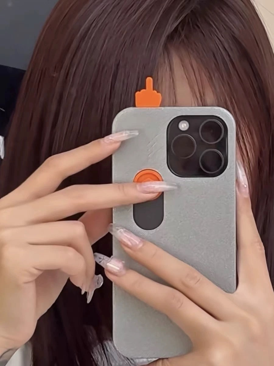 iPhone 14 Series 3D Printed Sliding Middle Finger Phone Case