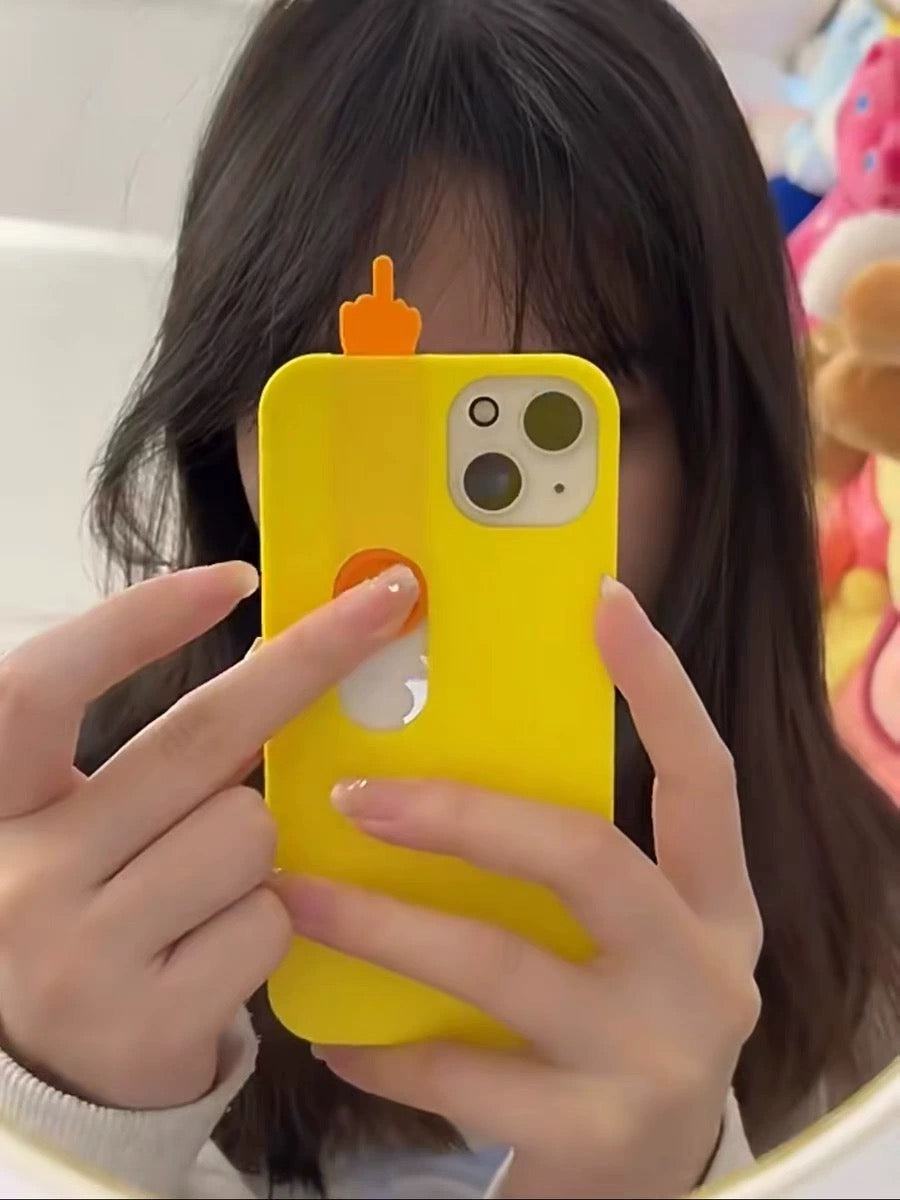 iPhone 14 Series 3D Printed Sliding Middle Finger Phone Case