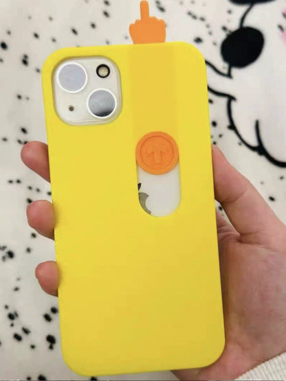 iPhone 14 Series 3D Printed Sliding Middle Finger Phone Case