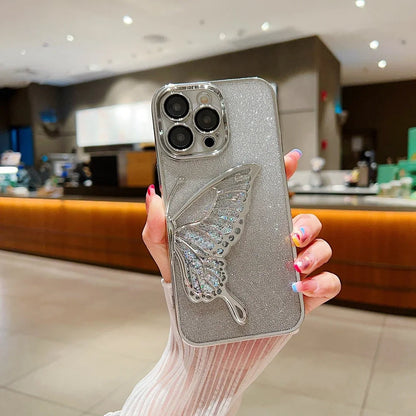 iPhone 14 Series Luxury 3D Glitter Butterfly Cute Case