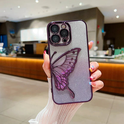 iPhone 14 Series Luxury 3D Glitter Butterfly Cute Case
