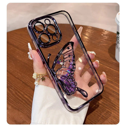 iPhone 14 Series Luxury 3D Glitter Butterfly Cute Case